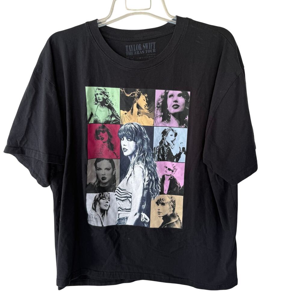 Taylor Swift The Eras Tour Graphic T-Shirt Black Short Sleeve Women’s 2X